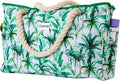 Beach Bag and Pool Bag Has Cooler Pocket, 7 Pockets Total, Zip Top. Family Size Waterproof Beach Tote