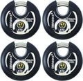BRINKS Heavy Duty Padlock with Key - 70mm Discus-Shaped Keyed Lock for Storage Shed, Garage, Storage Lockers, Sliding Doors, Tool Box, and Cabinets, 4 Pack