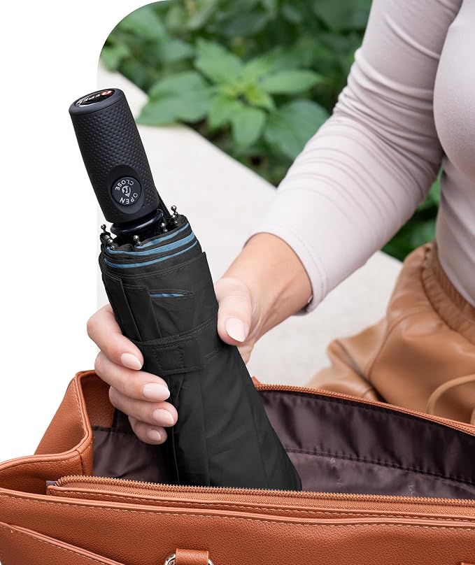 Repel Windproof Travel Umbrella - Compact & Withstands Winds up to 100MPH , Strongest Premium Auto Folding Umbrella for Rain and Sun - Durable, Light & Portable for Women & Men , Fits Backpack & Cars