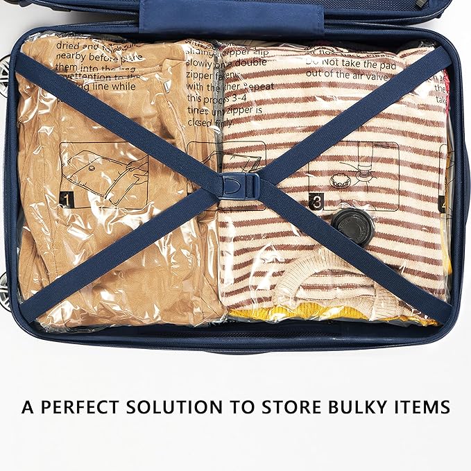 Vacuum Storage Bags with Electric Pump, Compression Packing Bags for Travel Luggage, Space Saver for Clothing Clothes Bedding Blankets Pillows, 10 Small