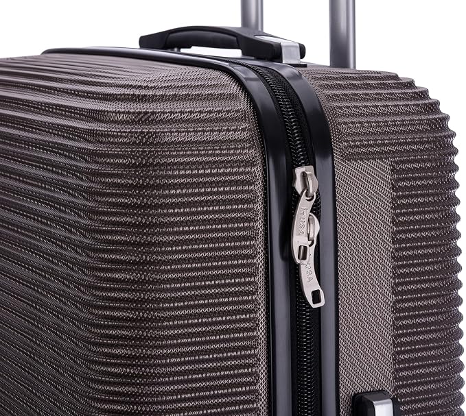 InUSA ROYAL Hardside Luggage Set with Spinner Wheel | Spacious Travel Suitcases with Ergonomic GEL Handle and Studs | (20/28/32) 3 Piece Luggage Set | Brown
