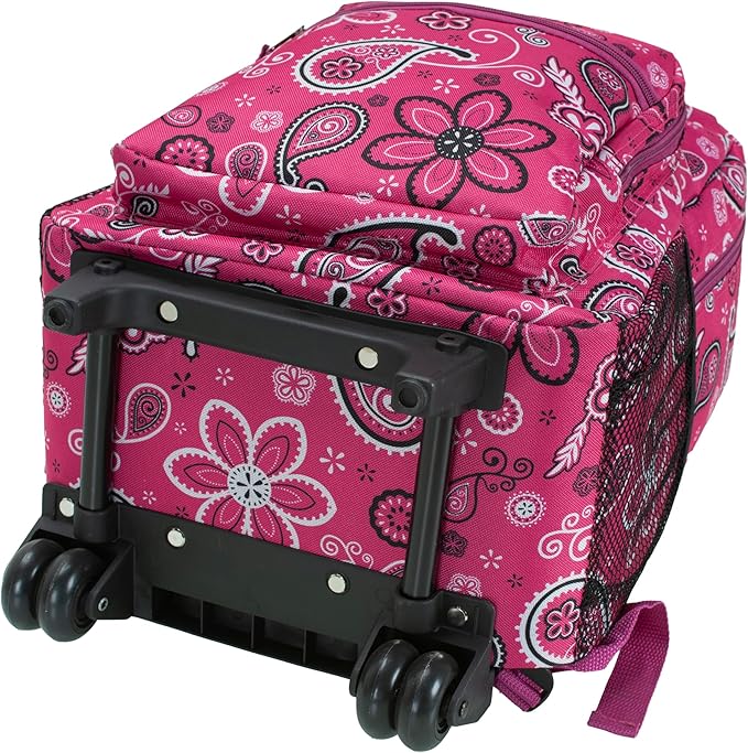 Rockland Double Handle 17" Rolling Backpack, Bandana