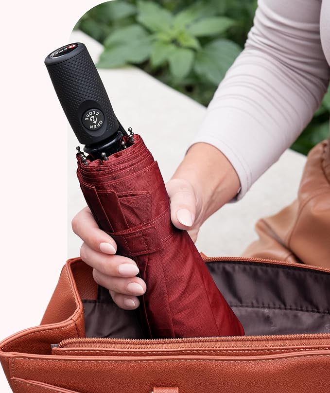 Repel Windproof Travel Umbrella - Compact & Withstands Winds up to 100MPH , Strongest Premium Auto Folding Umbrella for Rain and Sun - Durable, Light & Portable for Women & Men , Fits Backpack & Cars