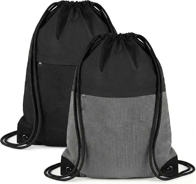 TILYMOL 2Pcs Drawstring Backpack Gym Bag - String Gym Bag for Women & Men, Lightweight Cinch Sports Sackpack for Beach, Travel, Yoga, Swimming