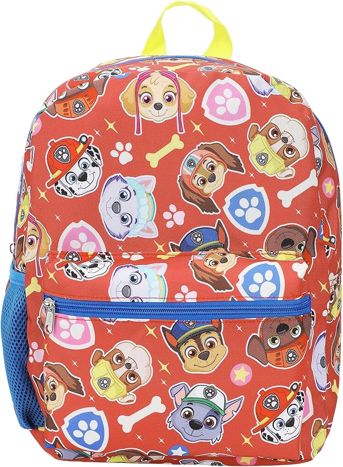 Bioworld Paw Patrol Favorite Characters 14" Children's Backpack For School And Travel