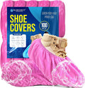 Blue Shoe Guys Premium Disposable Boot & Shoe Covers Booties | 100 Pack | Durable, Non-Slip, Non-Toxic, Water Resistant, Recyclable Protectors for Indoor & Outdoor | Large Size Fits Most Shoes