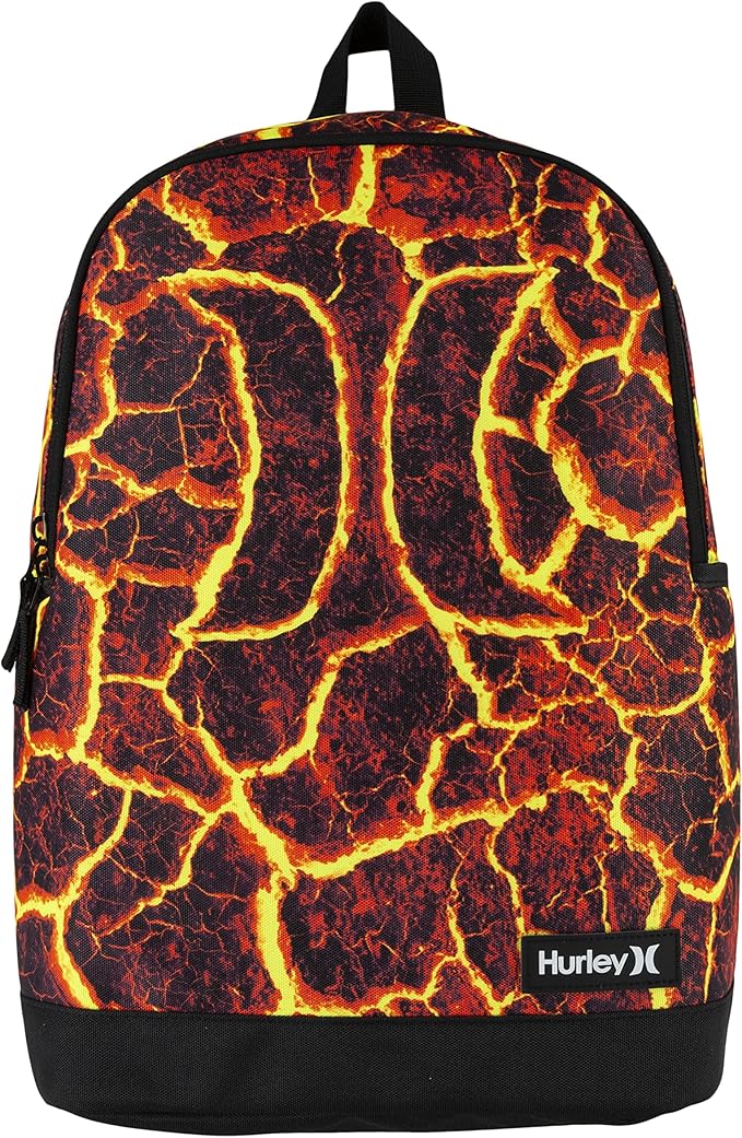 Hurley Unisex-Kids Graphic Backpack, Lava, One Size
