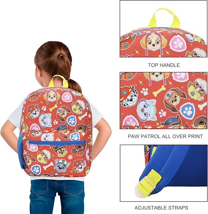 Bioworld Paw Patrol Favorite Characters 14" Children's Backpack For School And Travel