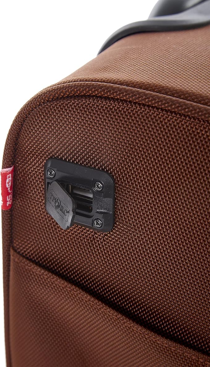 TPRC 15” Underseat Carry-On Luggage Airline Approved Personal Item with USB Charging Port, Brown