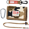Rough Enough Kids Wallet for Boys Teen with Neck Lanyard Keychain Desert Camo Canvas