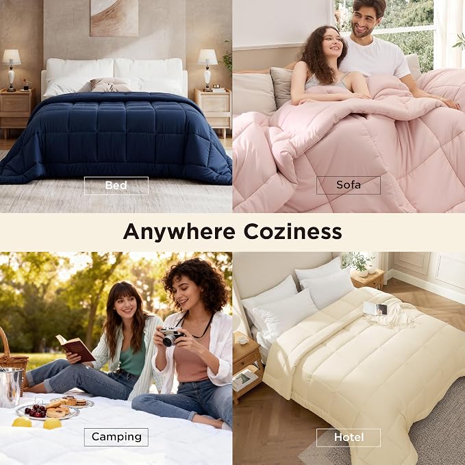 Bedsure Comforter Duvet Insert - Quilted Comforters Oversized King Size, All Season Duvet, GentleSoft Down Alternative Bedding, with 8 Tabs, Gifts for Women/Men, Brown, Oversized King 116 x 98 Inches