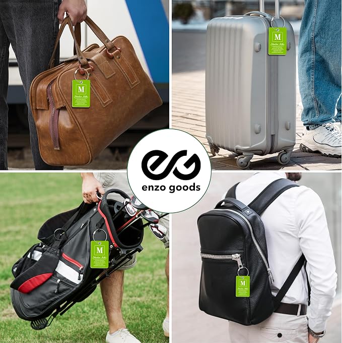 Personalized Luggage Tag | 2 Pack | Custom Luggage Tags for Suitcases | Kids Backpack Tag | 10 Color Options & Choose Font, Font Color