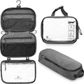 Toiletry Bag Kit 3 Piece Set: Hanging Travel Toiletry Bag + 311 TSA Cosmetic Liquid Bag + Accessory Organizer Pouch