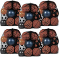 Woanger 6 Pcs Extra Large Mesh Bag Bulk, 35 x 27 Inch Sports Ball Bag with Adjustable Shoulder Strap Drawstring, Sports Equipment Storage Organizer for Gym, Beach, Cloth, Swimming Gears