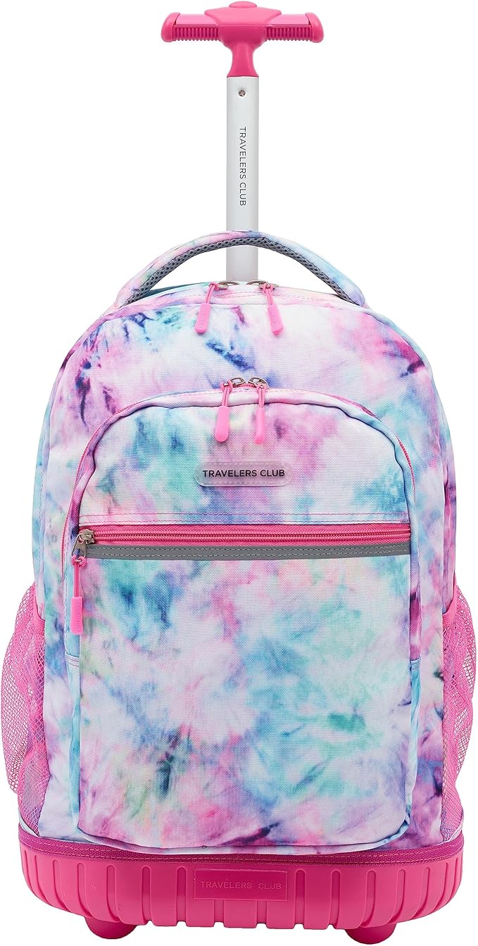 Travelers Club 18" Rolling Backpack with Shoulder Straps, Tye Dye