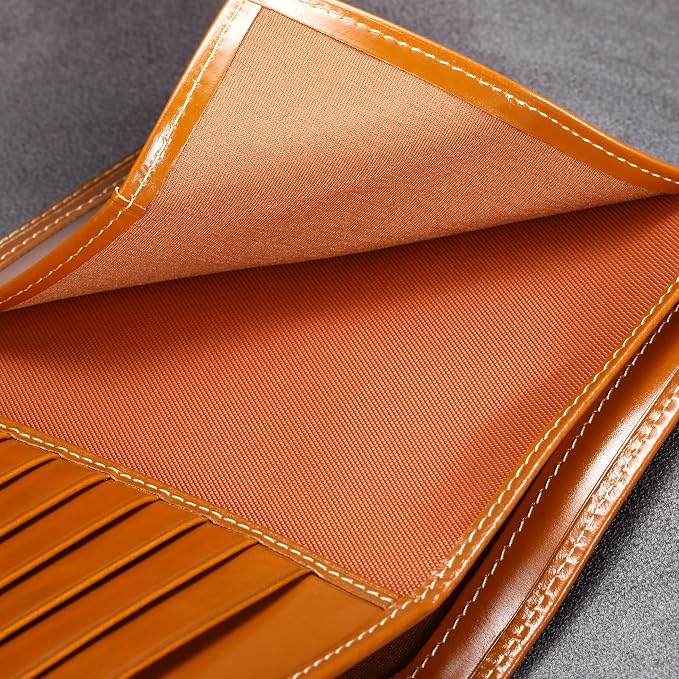HISCOW Italian Leather Passport Holder for Travel - RFID Blocking Wallet Cover with Secure Organizer for Men & Women, US & Foreign Trips, Antiqued Brown