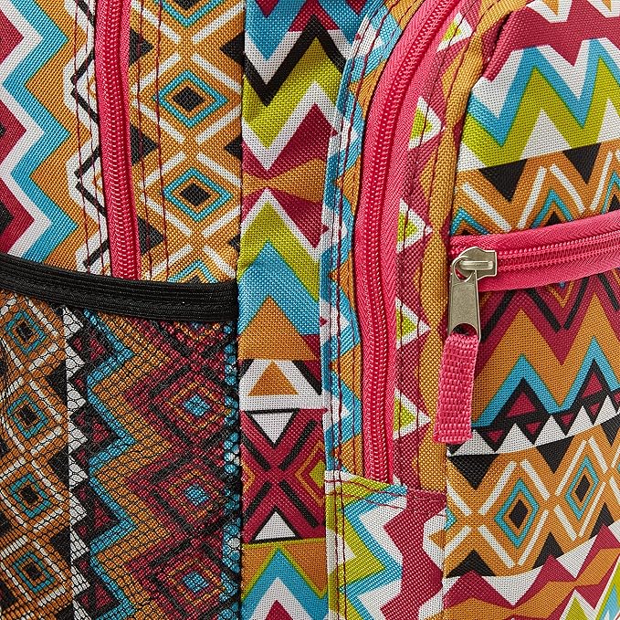 Rockland Double Handle 17" Rolling Backpack, Tribal