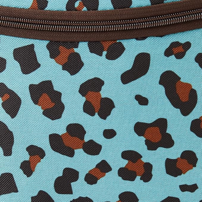 Rockland Double Handle 17" Rolling Backpack, Blue Leopard
