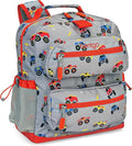 Bentgo Kids Backpack - Lightweight 14” Backpack in Fun Prints for School, Travel, & Daycare, Ideal for Ages 4+, Roomy Interior, Durable & Water-Resistant Fabric, & Loop for Lunch Bag (Trucks)