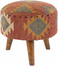 Brick Red Wood Frame Ottoman Stool - Clearance